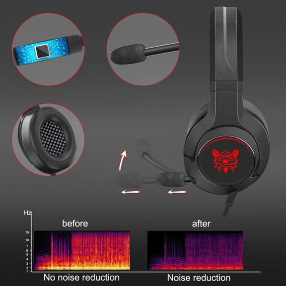 ONIKUMA K9 Single Plug RGB Adjustable Gaming Headphone with Microphone(Black)