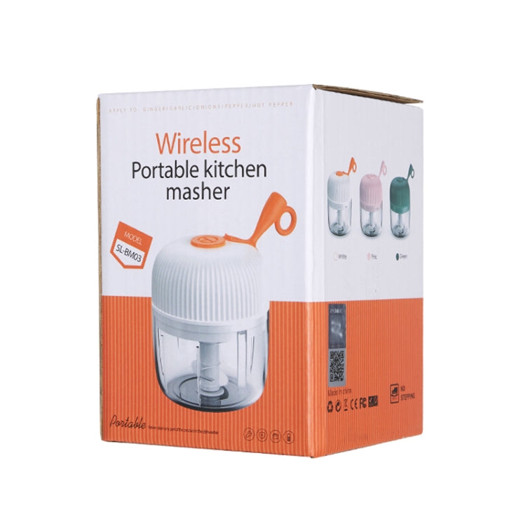 REMAX SL-BM03 Rechew Series Wireless Electric Garlic Stirrer Cordless Portable Food Processor (White)