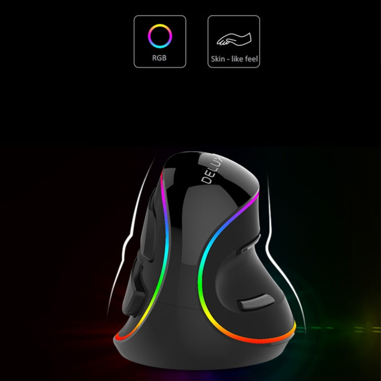 DELUX M618 Plus RGB Wired Optical Mouse Ergonomic Vertical Mouse 4000DPI