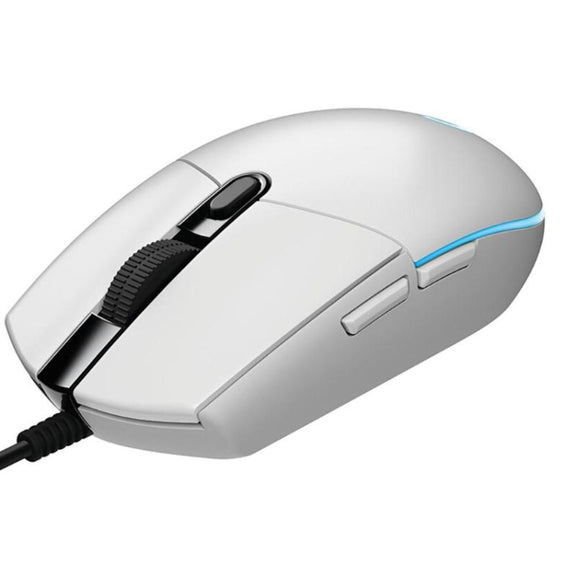 Logitech G102 6-keys RGB Glowing 6000DPI Five-speed Adjustable Wired Optical Gaming Mouse, Length: 2m (White)