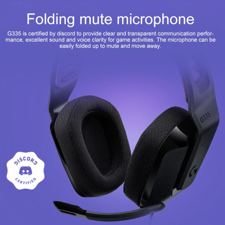 Logitech G335 Foldable Wired Gaming Headset with Microphone (White)