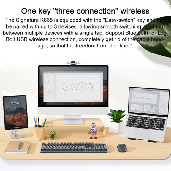 Logitech K865 104 Keys Wireless Bluetooth Mechanical Keyboard, Red Shaft (Pink)