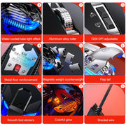 YINDIAO G10 7200DPI 7-modes Adjustable 7-keys RGB Light Wired Metal Mechanical Hard Core Macro Mouse, Style: Audio Version(Black)