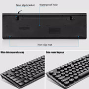 ZGB S500 Round Key USB Wired Computer Keyboard (White)