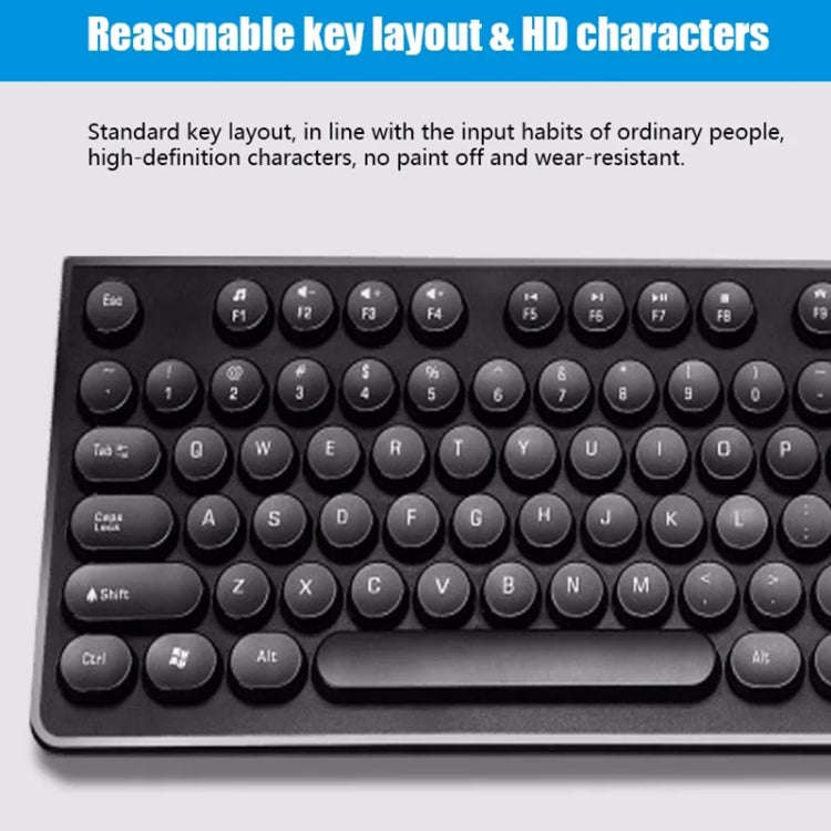 ZGB S500 Round Key USB Wired Computer Keyboard (White)