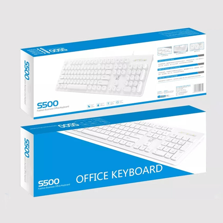 ZGB S500 Round Key USB Wired Computer Keyboard (White)