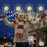 30cm Explosion Ball Fireworks Dimmable Copper Wire LED String Light, 150 LEDs Batteries Box LED Decorative Light with Remote Control(White Light)