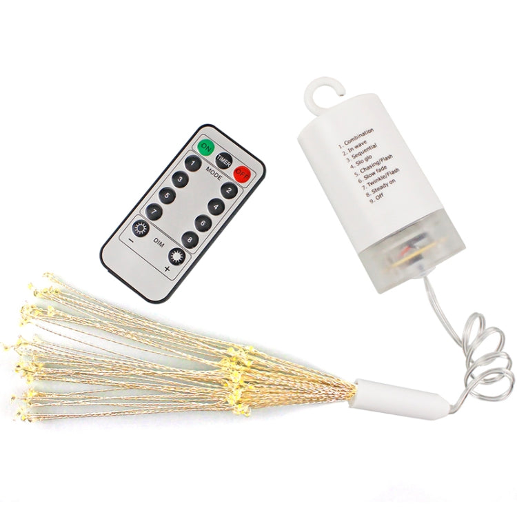 30cm Explosion Ball Fireworks Dimmable Copper Wire LED String Light, 150 LEDs Batteries Box LED Decorative Light with Remote Control(White Light)
