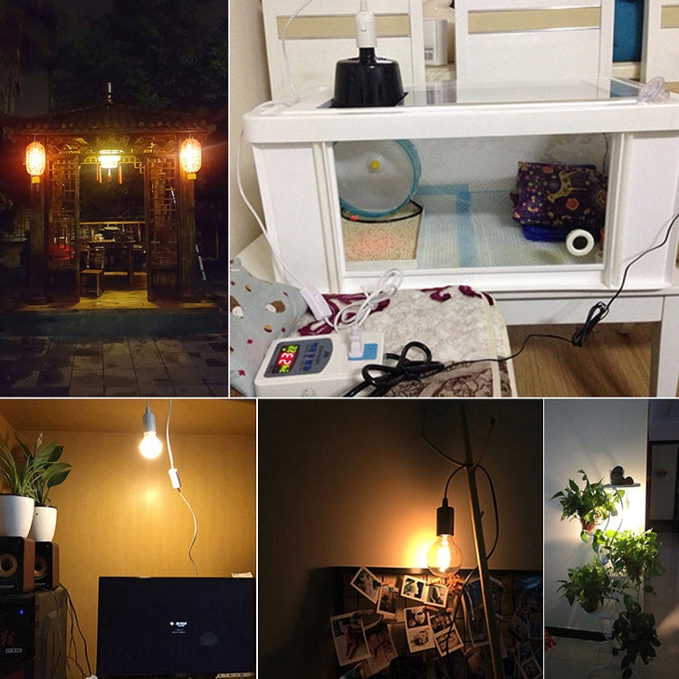 E14 Wire Cap Switch Lamp Holder Chandelier Power Socket with 1.5m Extension Cable, EU Plug(Black)