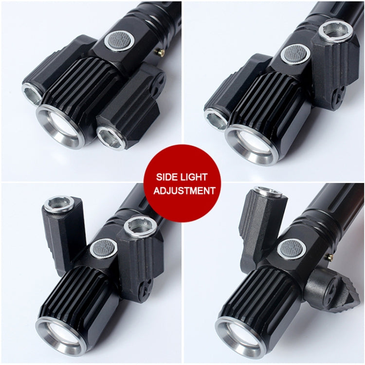 KS-738 USB Charging Water-resistant T6+XPE Zoomable LED Flashlight with 4-Modes & 18650 lithium battery