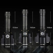 KS-738 USB Charging Water-resistant T6+XPE Zoomable LED Flashlight with 4-Modes & 18650 lithium battery