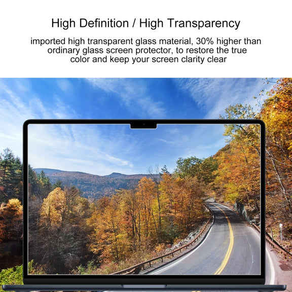 For MacBook Air 15.3 inch A2941 2023 25pcs 9H Explosion-proof Tempered Glass Film