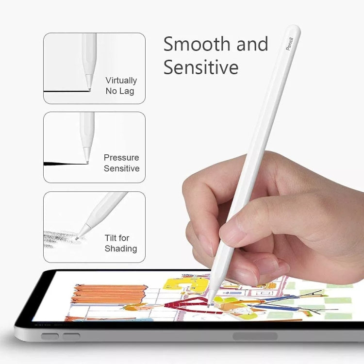 M2 Short Metal Pen Tip for Apple Pencil 1 / 2 (White)
