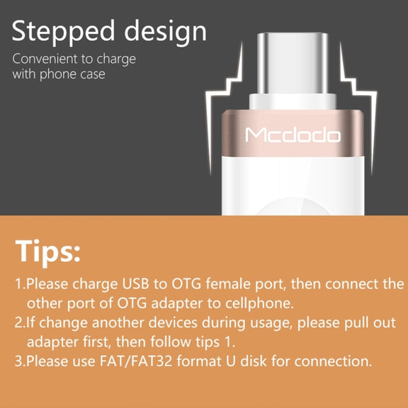 Mcdodo OT-1942 USB-C / Type-C to USB 3.0 AF Data Transmission Charging OTG Adapter(Gold)