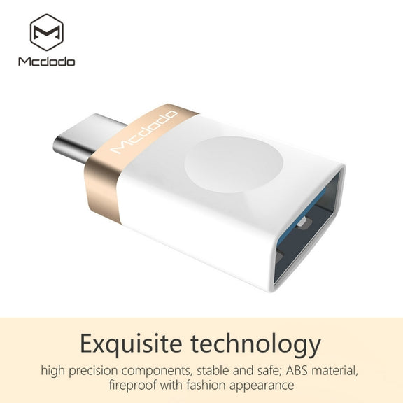 Mcdodo OT-1942 USB-C / Type-C to USB 3.0 AF Data Transmission Charging OTG Adapter(Gold)