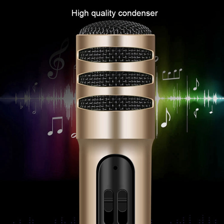 BGN-C7 Condenser Microphone Dual Mobile Phone Karaoke Live Singing Microphone Built-in Sound Card(Black)