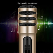BGN-C7 Condenser Microphone Dual Mobile Phone Karaoke Live Singing Microphone Built-in Sound Card(Black)
