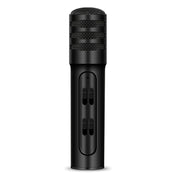 BGN-C7 Condenser Microphone Dual Mobile Phone Karaoke Live Singing Microphone Built-in Sound Card(Black)