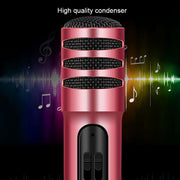 BGN-C7 Condenser Microphone Dual Mobile Phone Karaoke Live Singing Microphone Built-in Sound Card(Red)