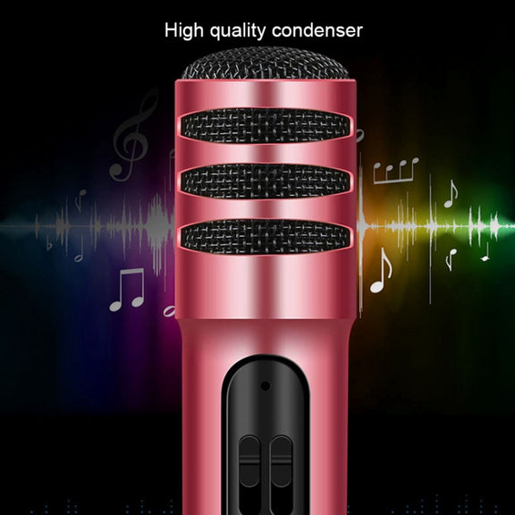 BGN-C7 Condenser Microphone Dual Mobile Phone Karaoke Live Singing Microphone Built-in Sound Card(Red)
