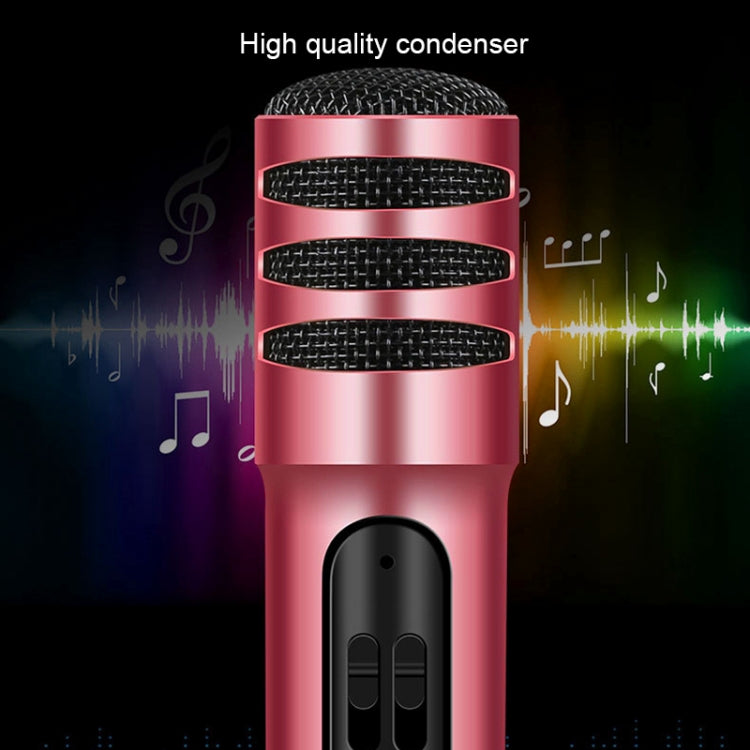 BGN-C7 Condenser Microphone Dual Mobile Phone Karaoke Live Singing Microphone Built-in Sound Card(Red)