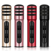BGN-C7 Condenser Microphone Dual Mobile Phone Karaoke Live Singing Microphone Built-in Sound Card(Red)
