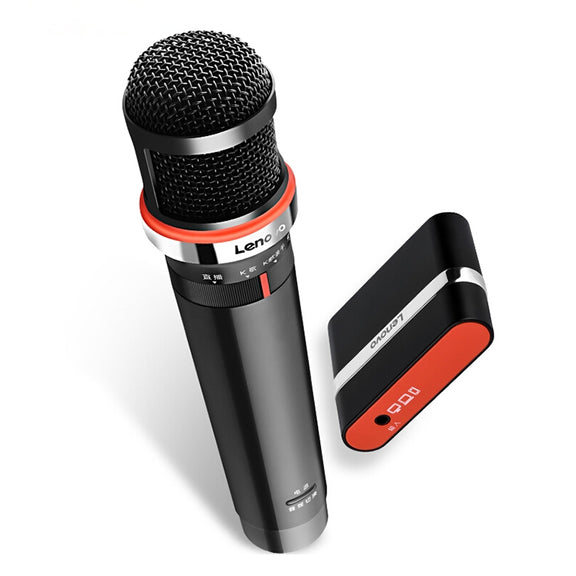 Original Lenovo UM20-U K Song Wireless Digital Microphone Live Recording Equipment with Wireless Receiver (Black)