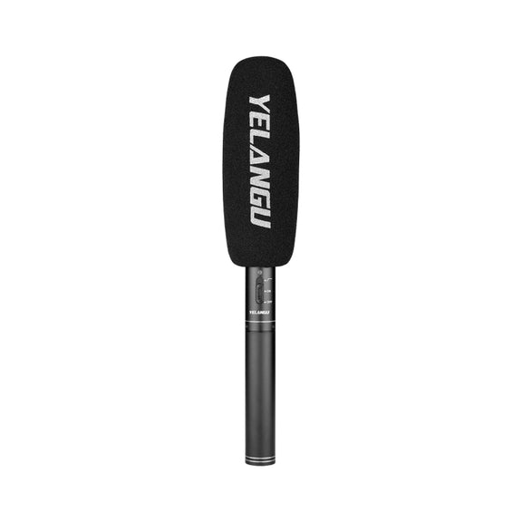 YELANGU YLG9933A MIC07 Professional Interview Condenser Video Shotgun Microphone with 6.5mm Audio Adapter & 3.5mm RXL Audio Cable(Black)