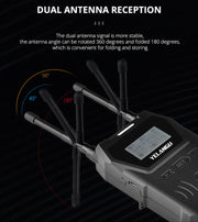 YELANGU YLG9929C MX4 Dual-Channel 100CH UHF Wireless Microphone System with Transmitter and Receiver for DSLR Cameras and Video Cameras(Black)