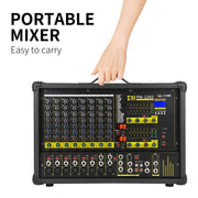 XTUGA PM1202 900W 10 Channel Stage Power Mixer 24Bit Multil-FX Processor Dual 99 DSP Effect DJ Amplifier (AU Plug)