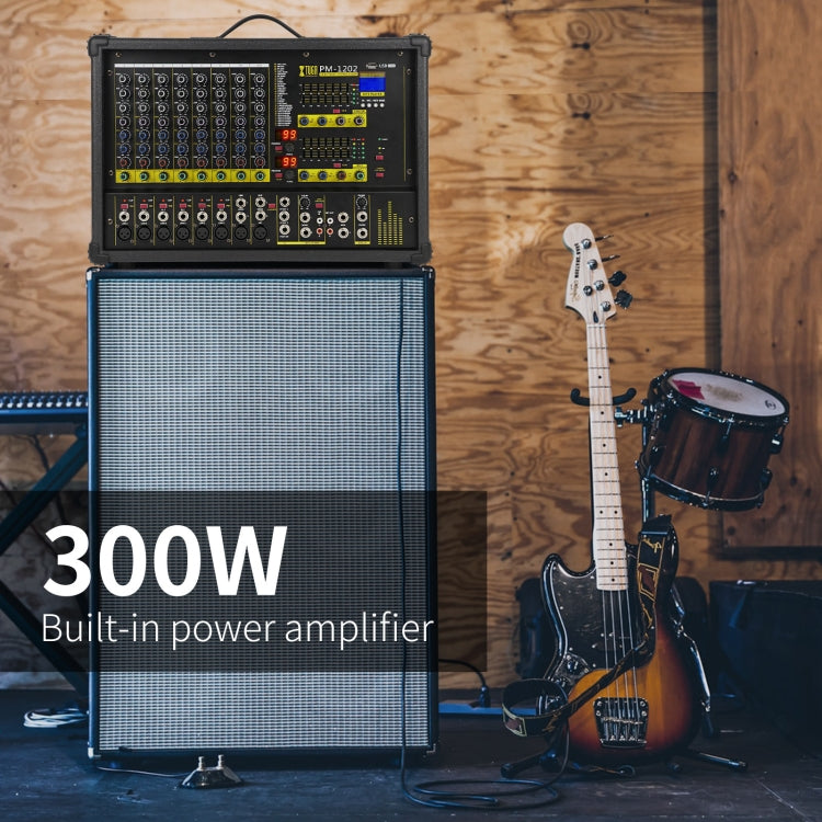 XTUGA PM1202 900W 10 Channel Stage Power Mixer 24Bit Multil-FX Processor Dual 99 DSP Effect DJ Amplifier (AU Plug)