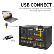 XTUGA PM1202 900W 10 Channel Stage Power Mixer 24Bit Multil-FX Processor Dual 99 DSP Effect DJ Amplifier (AU Plug)