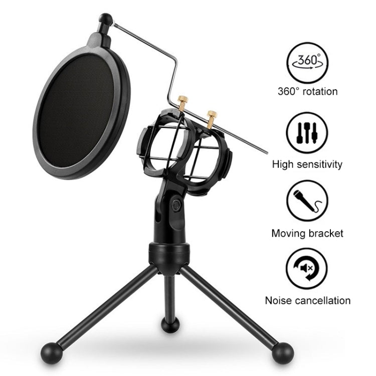 Yanmai PS-3 Mini Portable Microphone Anti-network Shockproof Desktop Stand(Black)