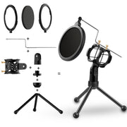 Yanmai PS-3 Mini Portable Microphone Anti-network Shockproof Desktop Stand(Black)