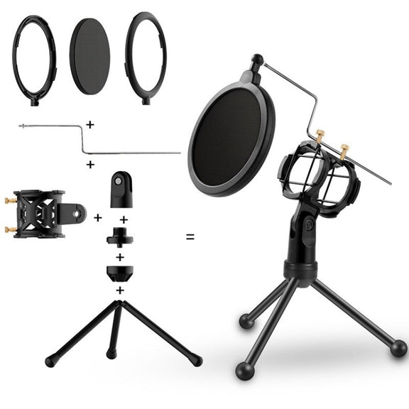 Yanmai PS-3 Mini Portable Microphone Anti-network Shockproof Desktop Stand(Black)