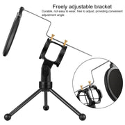 Yanmai PS-3 Mini Portable Microphone Anti-network Shockproof Desktop Stand(Black)