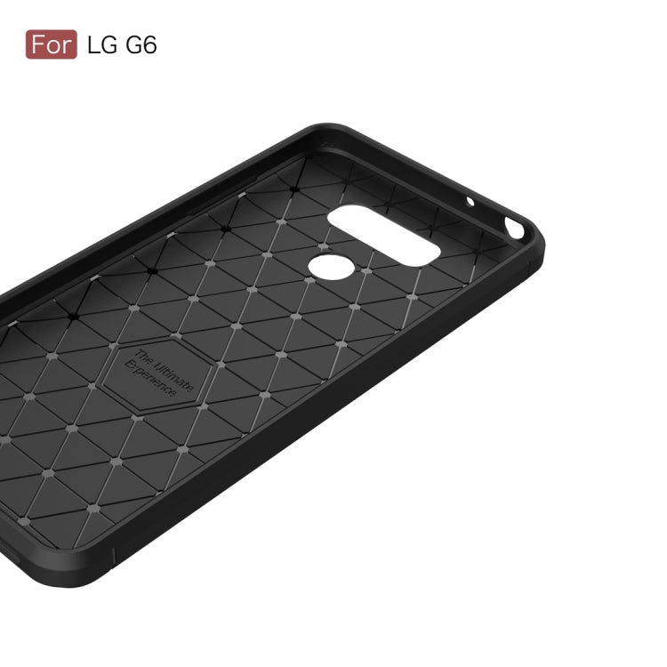 For LG G6 Brushed Carbon Fiber Texture Shockproof TPU Protective Cover Case (Red)