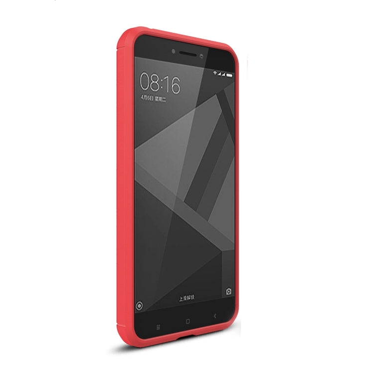 For Xiaomi  Redmi 4X  Brushed Carbon Fiber Texture Shockproof TPU Protective Cover Case(Red)