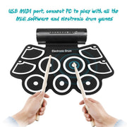 MD760 USB Electronic Drum Percussion Thicken Silicone Hand Roll Drum