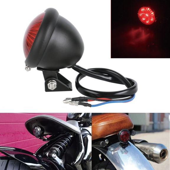 Speedpark 12V Motorcycle Modified Tail Light Brake Light for Harley(Silver+Red)
