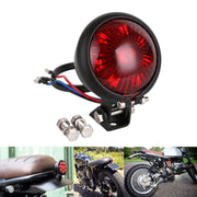 Speedpark 12V Motorcycle Modified Tail Light Brake Light for Harley(Silver+Red)