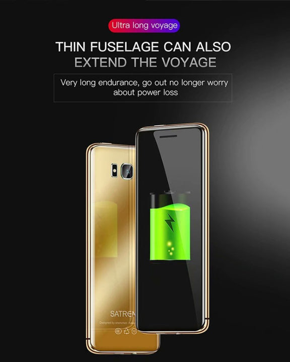 SATREND S10 Card Mobile Phone, 2.4 inch Touch Screen, MTK6261D, Support Bluetooth, FM, GSM, Dual SIM(Gold)