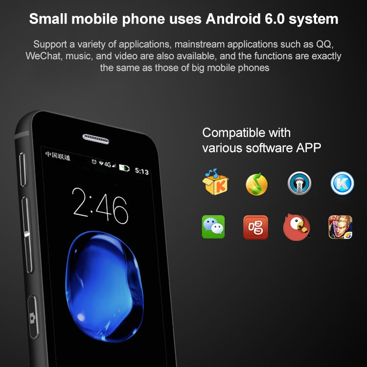 MELROSE S9X, 1GB+8GB, 2.45 inch, Android 5.1 MTK6580 Quad Core, Support Bluetooth / WiFi, Network: 3G(Black)