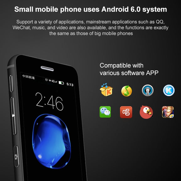 MELROSE S9X, 1GB+8GB, 2.45 inch, Android 5.1 MTK6580 Quad Core, Support Bluetooth / WiFi, Network: 3G(Black)