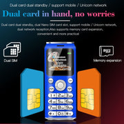 Satrend K8 Mini Mobile Phone, 1.0 inch, Hands Free Bluetooth Dialer Headphone, MP3 Music, Dual SIM, Network: 2G(Green)