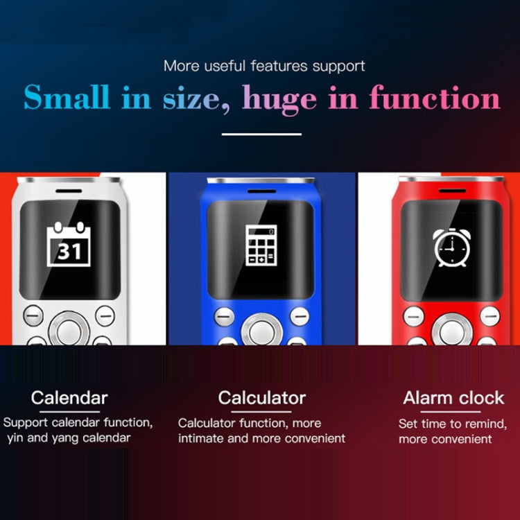 Satrend K8 Mini Mobile Phone, 1.0 inch, Hands Free Bluetooth Dialer Headphone, MP3 Music, Dual SIM, Network: 2G(Red)