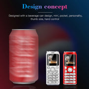 Satrend K8 Mini Mobile Phone, 1.0 inch, Hands Free Bluetooth Dialer Headphone, MP3 Music, Dual SIM, Network: 2G(Red)