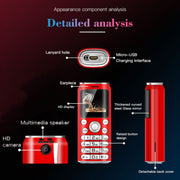 Satrend K8 Mini Mobile Phone, 1.0 inch, Hands Free Bluetooth Dialer Headphone, MP3 Music, Dual SIM, Network: 2G(Red)