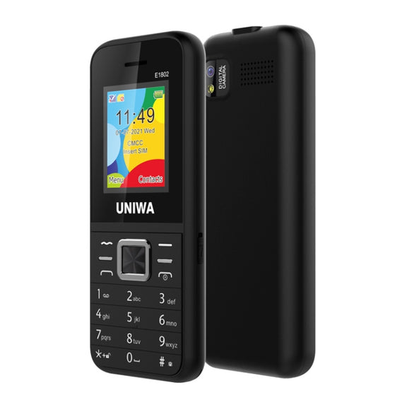 UNIWA E1802 Mobile Phone, 1.77 inch, 1800mAh Battery, SC6531DA, 21 Keys, Support Bluetooth, FM, MP3, MP4, GSM, Dual SIM(Blue)