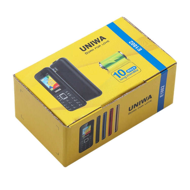 UNIWA E1802 Mobile Phone, 1.77 inch, 1800mAh Battery, SC6531DA, 21 Keys, Support Bluetooth, FM, MP3, MP4, GSM, Dual SIM(Blue)